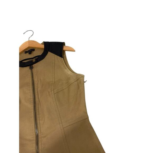 Belstaff Cotton Dress With Leather Trim Size Made In Italy Small 4-6 42 READ - Picture 11 of 15